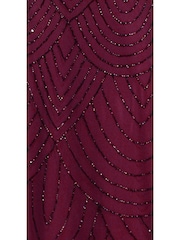 Adrianna Papell Red Beaded Halter Gown - Image 4 of 4