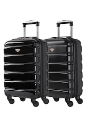 Flight Knight EasyJet Overhead 55x35x20cm Hard Shell Cabin Carry On Case Suitcase Set Of 2 - Image 1 of 7