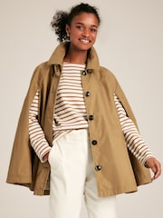 Joules Bibury Tan Brown Waterproof Cape Coat - Image 2 of 11