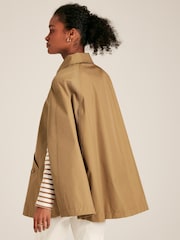 Joules Bibury Tan Brown Waterproof Cape Coat - Image 4 of 11
