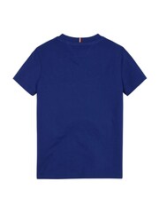 Tommy Hilfiger Blue 100% Cotton Essential Colourblock T-Shirt - Image 2 of 2