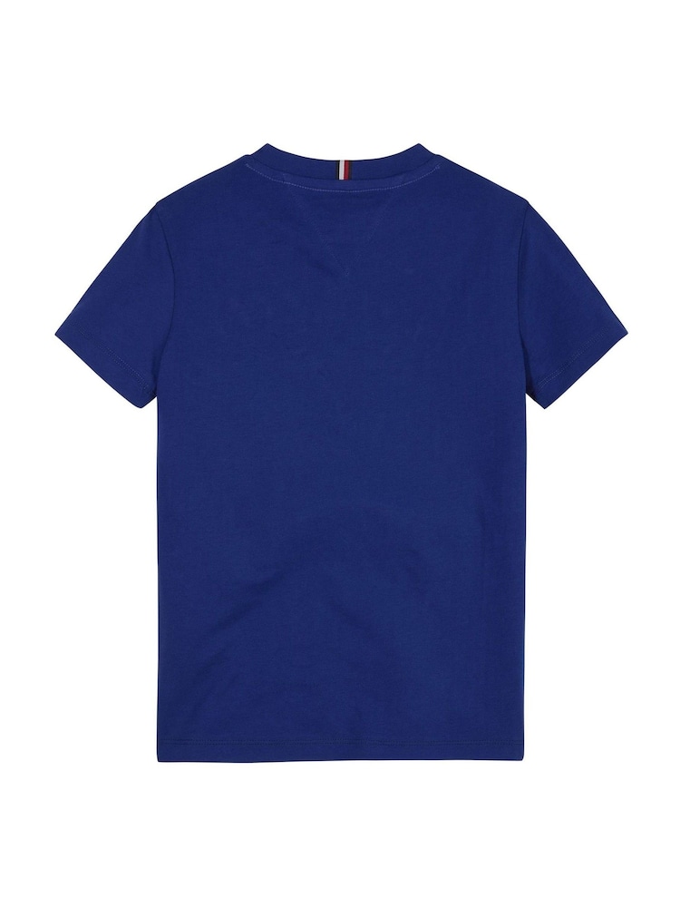 Tommy Hilfiger Blue 100% Cotton Essential Colourblock T-Shirt - Image 2 of 2