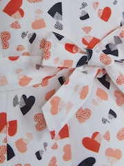 Reiss Ivory Print Freeda 4-9 yrs Heart Print Linen Mini Dress - Image 6 of 6