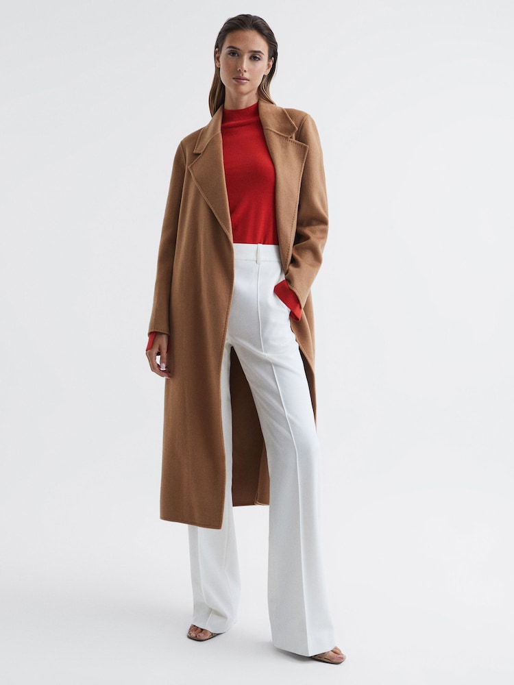 Reiss Red Sasha Merino Wool Split Sleeve Jumper - Image 7 of 7