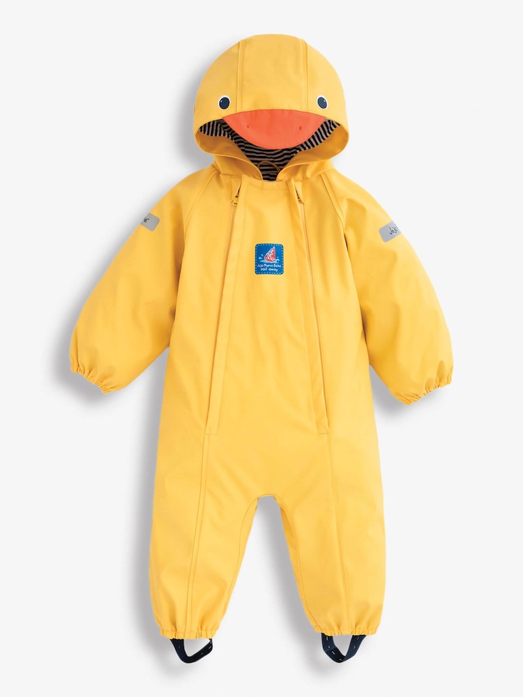 JoJo Maman Bébé Yellow Duck Lined Waterproof Puddle Suit - Image 1 of 3