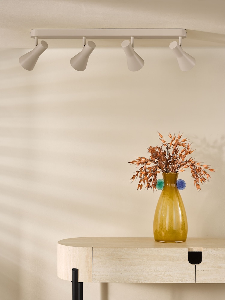 Dar Lighting Satin Taupe Arnel 4lt Bar Spotlight Ceiling Light - Image 2 of 6 Dar Lighting Satin Taupe Arnel 4lt Bar Spotlight Ceiling Light - Image 2 of 6