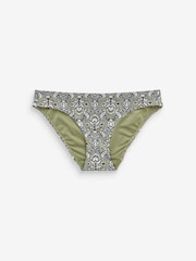 Green Woodblock High Leg Tummy Control Bikini Bottoms - Image 5 of 5