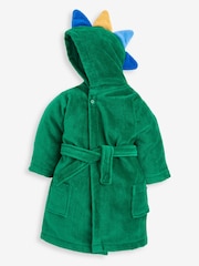 JoJo Maman Bébé Green Dinosaur Cotton Towelling Robe - Image 3 of 4