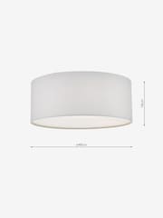 Dar Lighting Ivory & White Frosted Acrylic Cierro 3lt Flush - Image 4 of 4