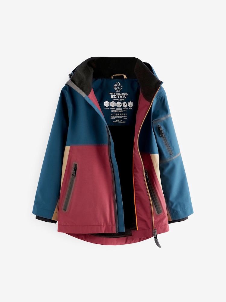 Red/Blue Waterproof Fleece Lined Coat (3-17yrs) - Image 8 of 8