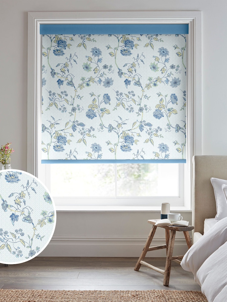 Laura Ashley Blue Sky Rambling Rector Made To Measure Roller Blind - Image 1 of 6