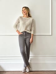 Pure Collection Grey Washed Velvet Jeans - Image 2 of 2
