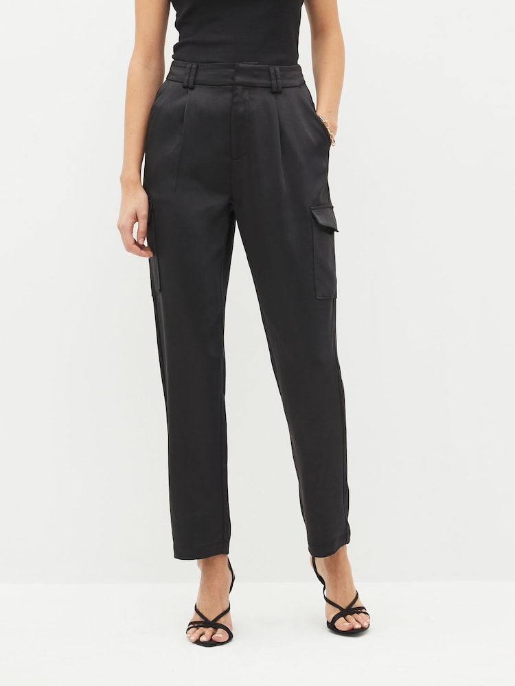 Paige Malika Slim Tailored Black Trousers - Image 1 of 4