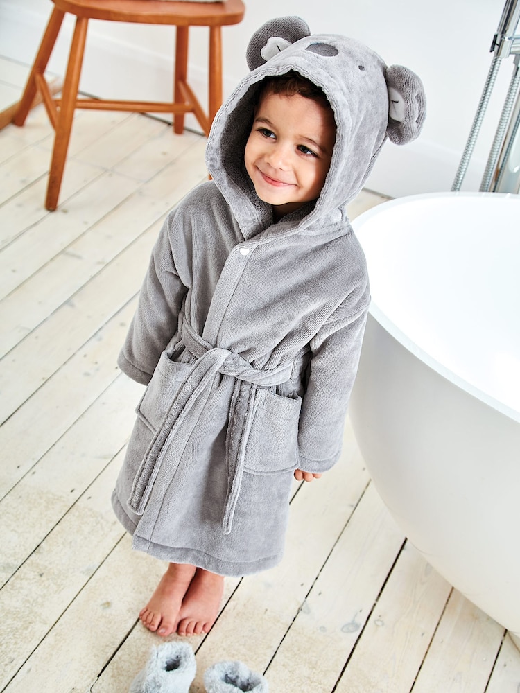 Gris con koala - JoJo Maman Bébé Cotton Towelling Robe - Imagen 1 de 4 Gris con koala - JoJo Maman Bébé Cotton Towelling Robe - Imagen 1 de 4