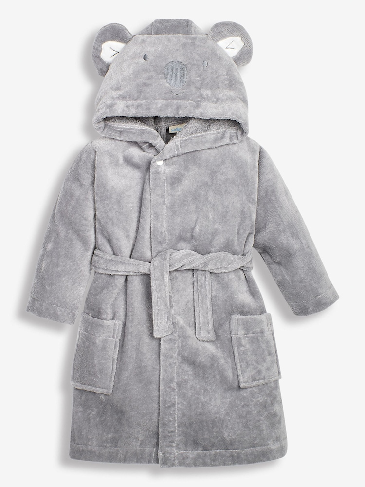 JoJo Maman Bébé Grey Koala Cotton Towelling Robe - Image 2 of 4