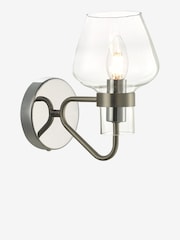 Dar Lighting Satin Chrome & Glass Keta Wall Light - Image 1 of 3