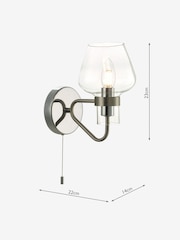 Dar Lighting Satin Chrome & Glass Keta Wall Light - Image 3 of 3