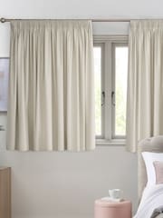 Natural Light Cotton Lined Pencil Pleat Curtains - Image 5 of 8