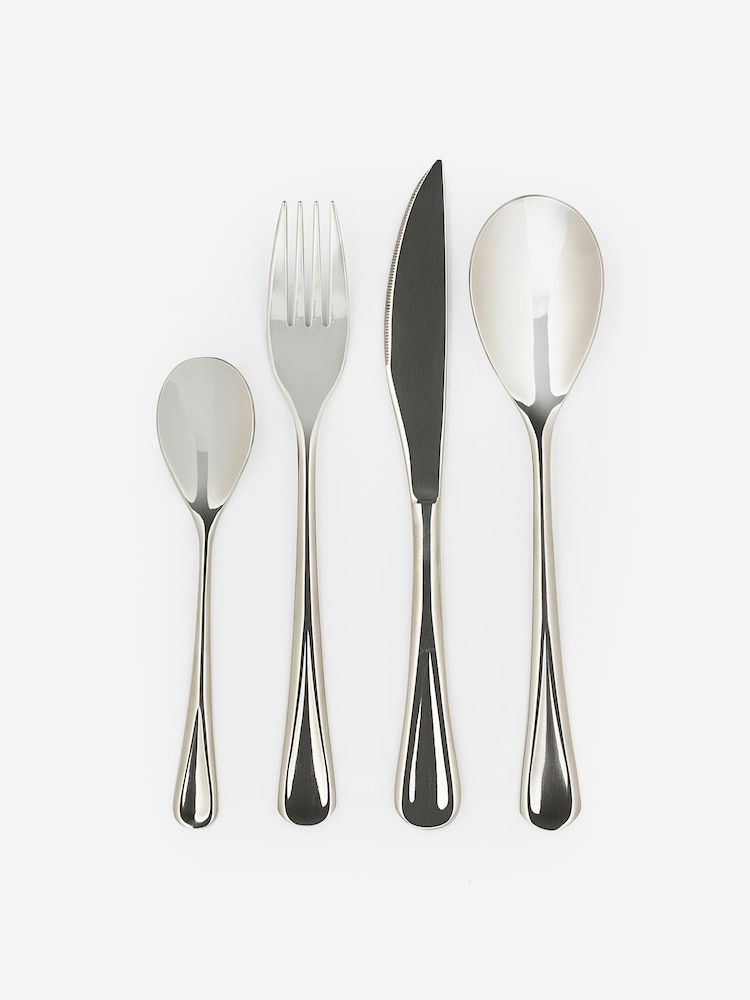 16 Piece Silver Droplet Cutlery Set - Image 2 of 3