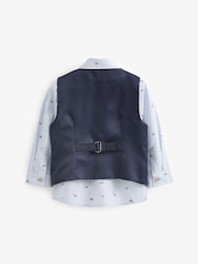 Carreaux bleu marine - Ensemble gilet avec chemises et nœud cravate (3mois-7ans) - Image 6 de 7