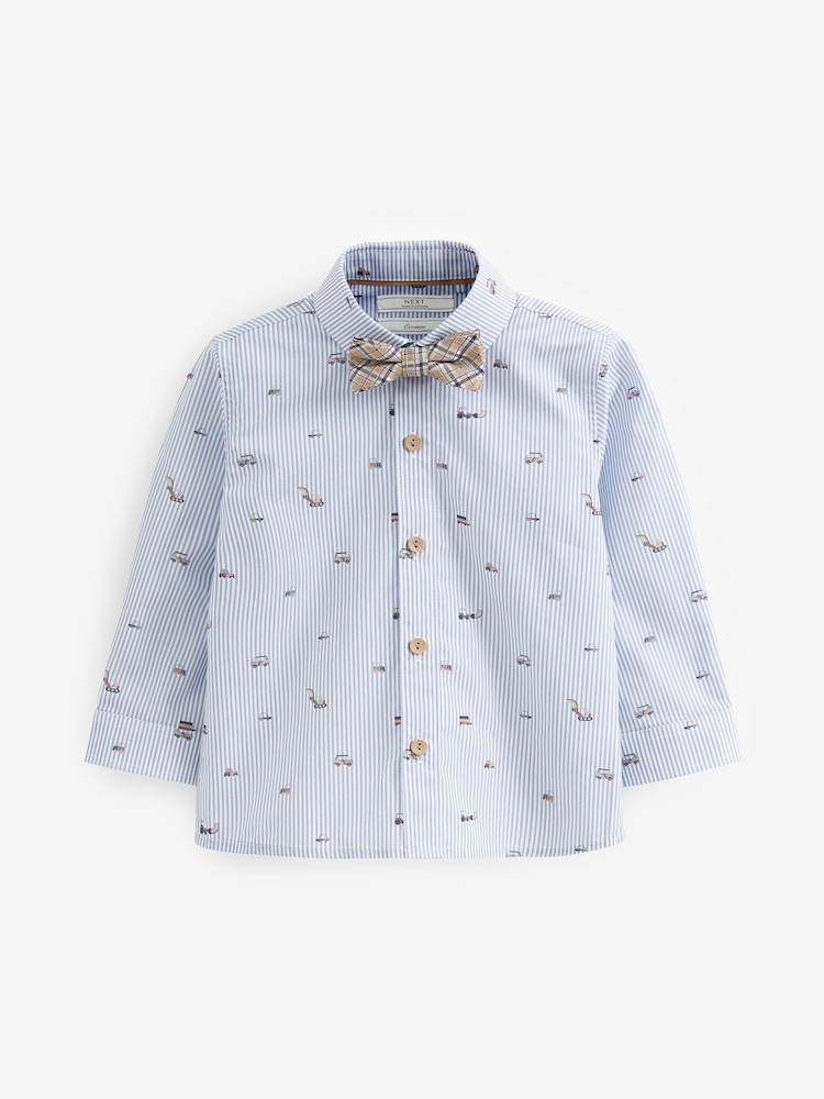 Carreaux bleu marine - Ensemble gilet avec chemises et nœud cravate (3mois-7ans) - Image 7 de 7