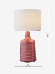 Dar Lighting Pink Ceramic Inci Table Lamp - Image 4 of 4