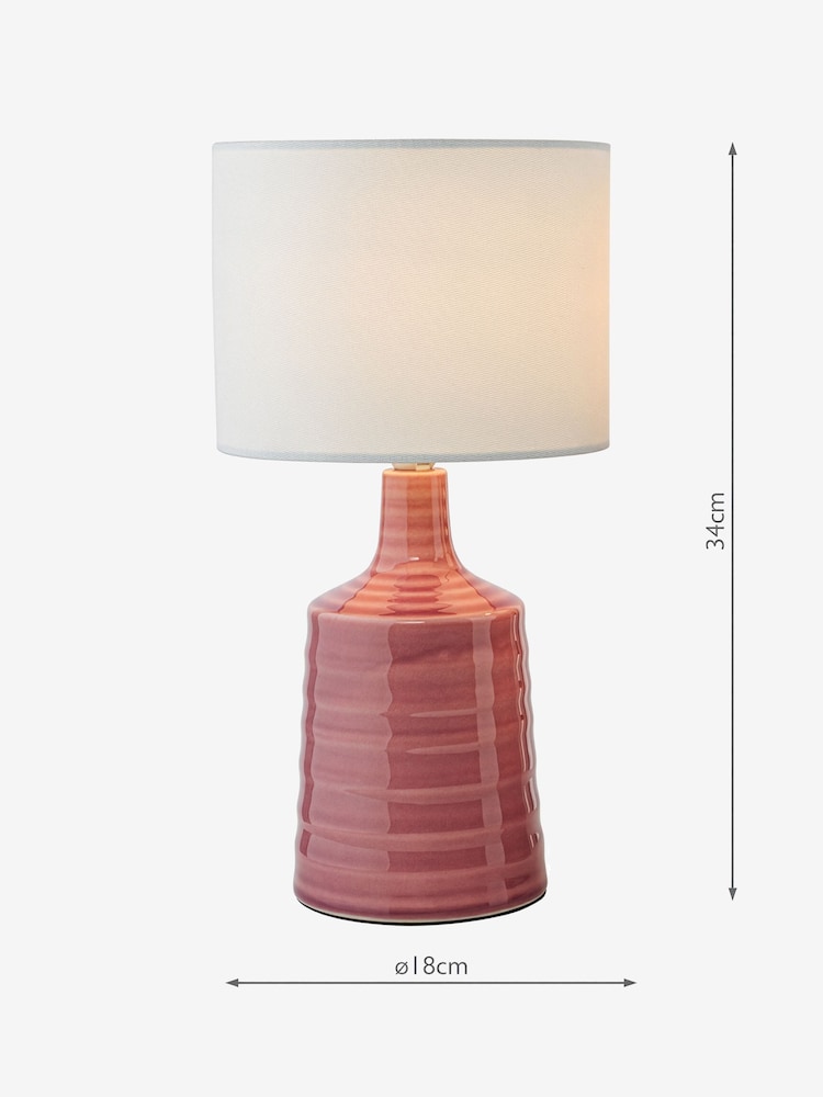 Dar Lighting Pink Ceramic Inci Table Lamp - Image 4 of 4 Dar Lighting Pink Ceramic Inci Table Lamp - Image 4 of 4