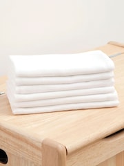 JoJo Maman Bébé 6-Pack White Muslin Squares - Image 2 of 3