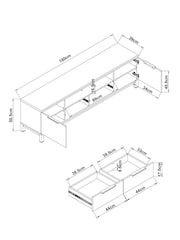 Black Bronx Up to 80 inch Oak Effect Slim TV Unit - Image 12 of 12