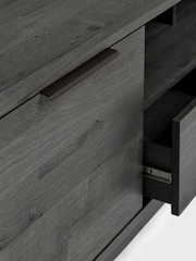 Black Bronx Up to 80 inch Oak Effect Slim TV Unit - Image 10 of 12