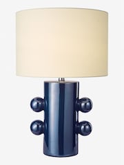 Dar Lighting Blue Ceramic & Antique Brass Tisha Table Lamp - Image 3 of 6