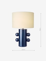 Dar Lighting Blue Ceramic & Antique Brass Tisha Table Lamp - Image 4 of 6
