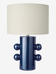 Dar Lighting Blue Ceramic & Antique Brass Tisha Table Lamp - Image 5 of 6