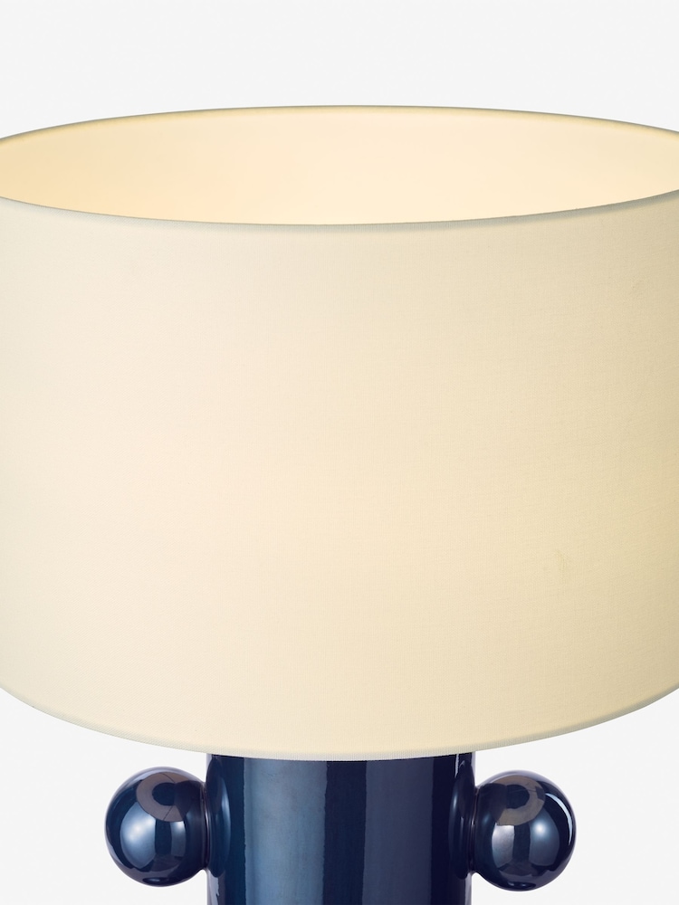 Dar Lighting Blue Ceramic & Antique Brass Tisha Table Lamp - Image 6 of 6
