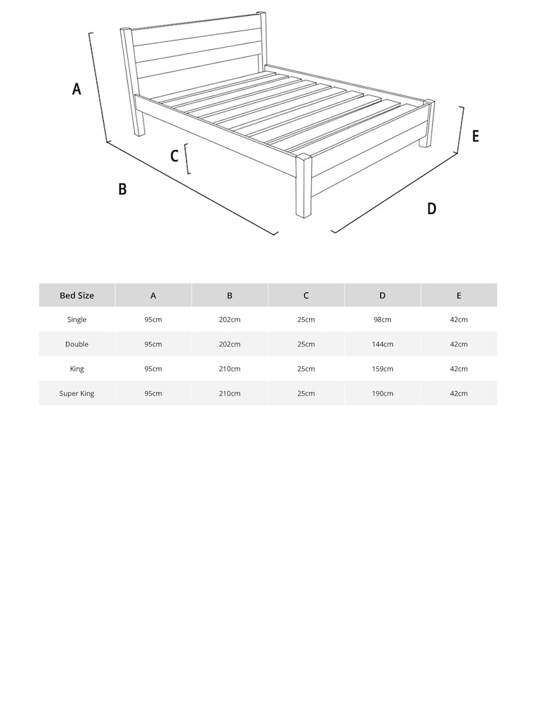 Get Laid Beds Cinnamon Oxford Square Leg Solid Wood Bed Combo - Image 3 of 3