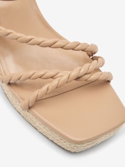 Nude Forever Comfort® Twist Strap Detail Square Toe Wedge Sandals - Image 6 of 6