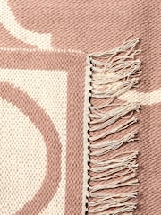 Oliver Bonas Pink Mae Reversible Jacquard Wool and Cotton Rug - Image 2 of 4