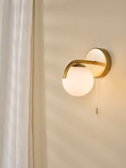 Dar Lighting Satin Gold & Opal Glass Orlena Wall Light - Image 1 of 6