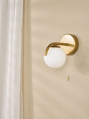 Dar Lighting Satin Gold & Opal Glass Orlena Wall Light - Image 2 of 6