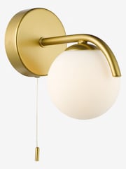 Dar Lighting Satin Gold & Opal Glass Orlena Wall Light - Image 3 of 6
