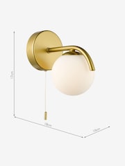 Dar Lighting Satin Gold & Opal Glass Orlena Wall Light - Image 4 of 6