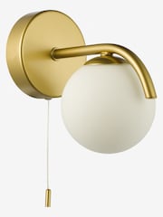 Dar Lighting Satin Gold & Opal Glass Orlena Wall Light - Image 5 of 6