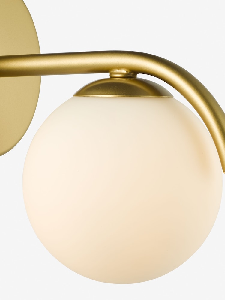 Dar Lighting Satin Gold & Opal Glass Orlena Wall Light - Image 6 of 6 Dar Lighting Satin Gold & Opal Glass Orlena Wall Light - Image 6 of 6