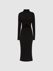 Reiss Black Ellen Cut-Out Dress - Image 2 of 6
