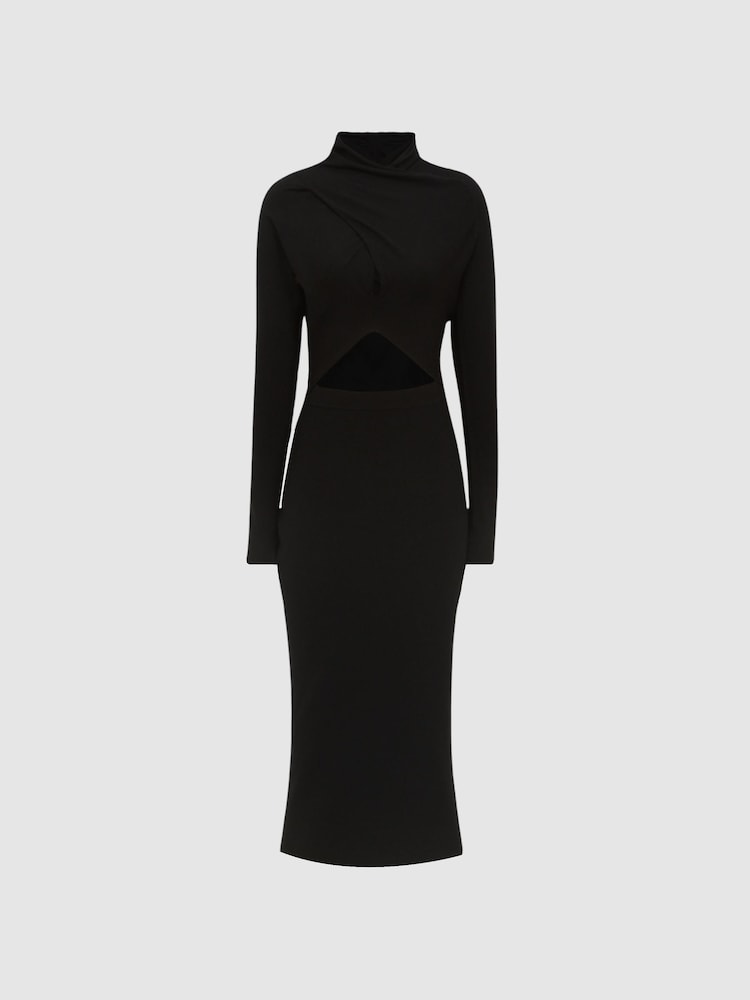 Reiss Black Ellen Cut-Out Dress - Image 2 of 6