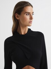 Reiss Black Ellen Cut-Out Dress - Image 4 of 6
