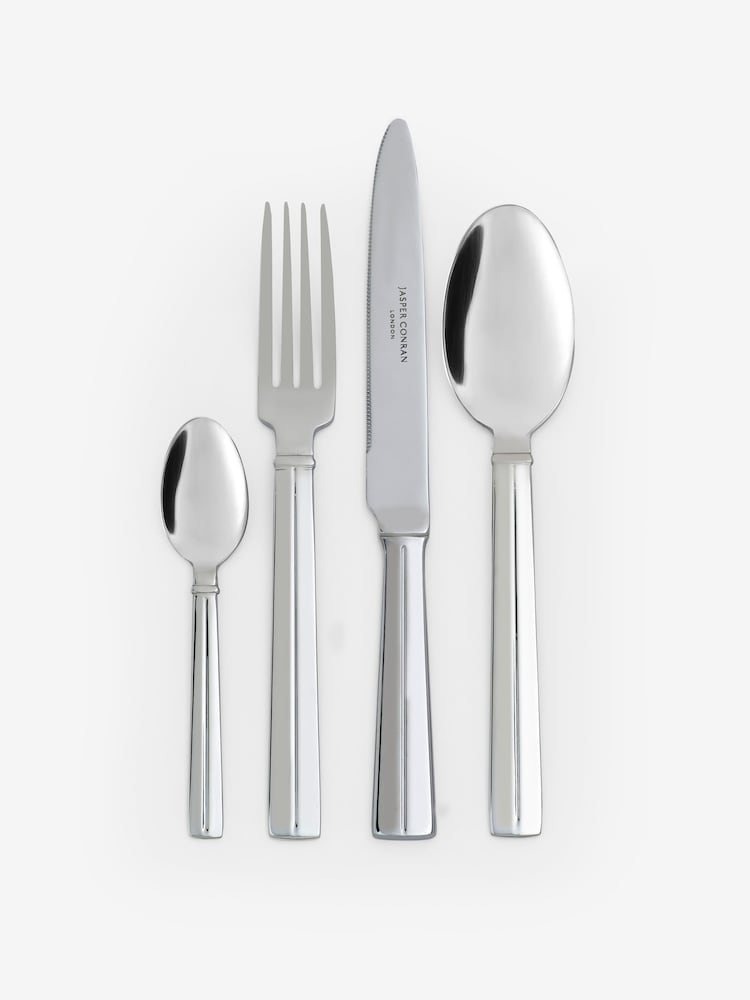 Jasper Conran London 16 Piece Silver (Metal) Fluted Cutlery Set - Image 4 of 4