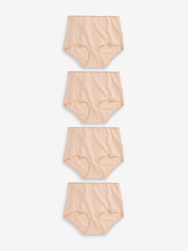 Nude Full Brief Cotton Rich Knickers 4 Pack - Image 4 of 4