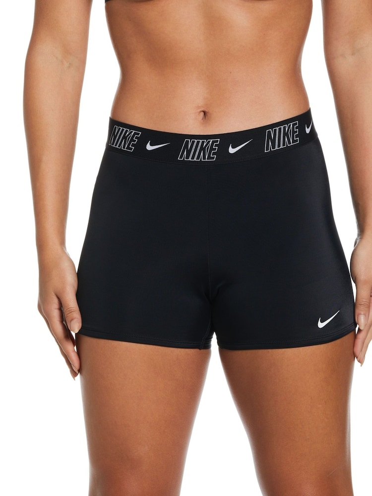 Nike Black Logo Tape Swim Shorts - Image 1 of 4
