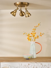 Dar Lighting Aged Brass Nathaniel 3lt Plate Spotlight - Image 2 of 6